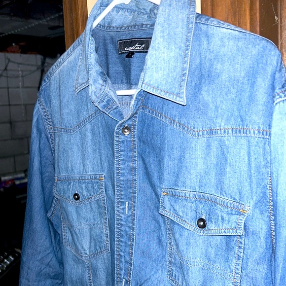 Coastal denim long sleeve button down shirt l/s - Picture 3 of 5